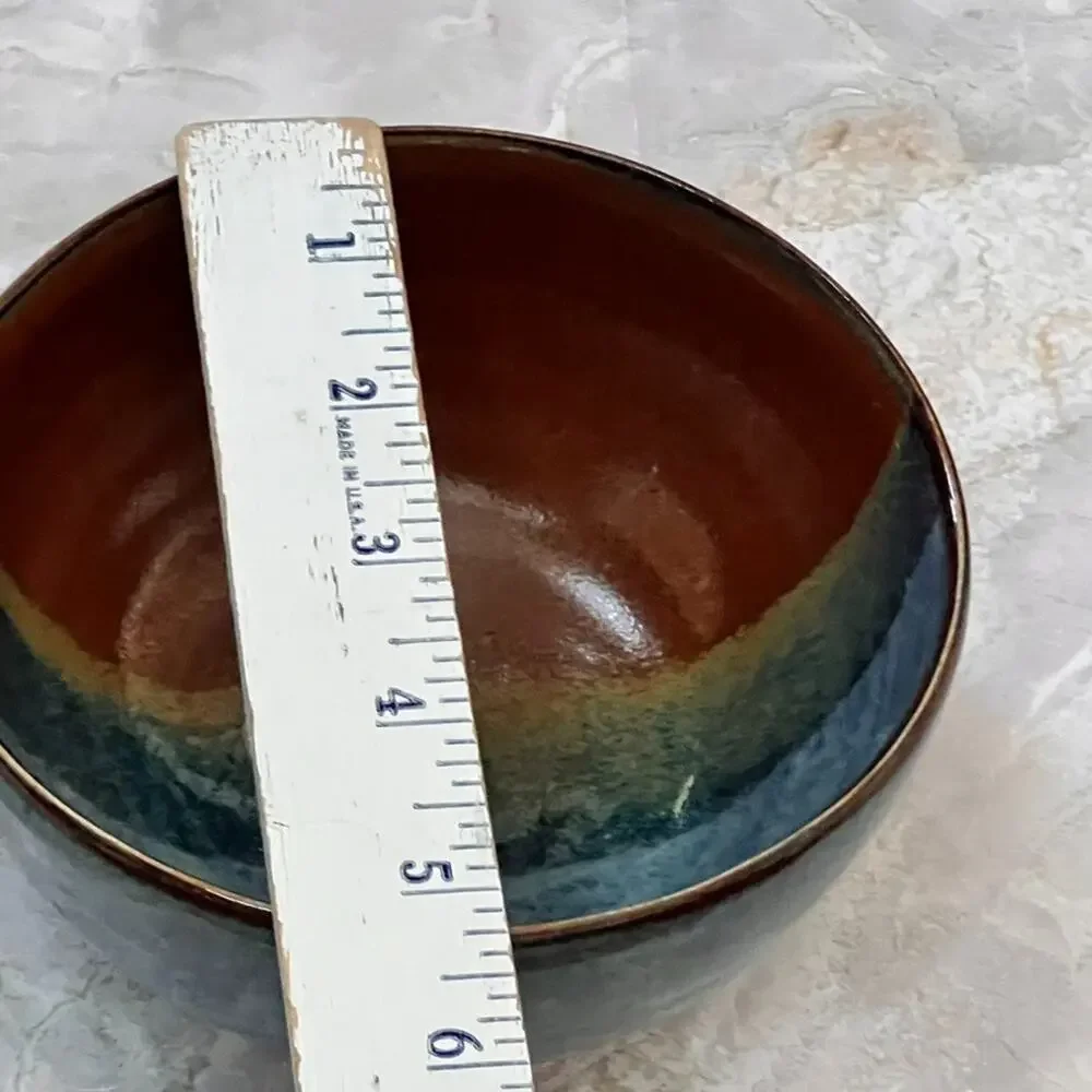 Art Studio Pottery Ceramics Multi-Color Glazed Bowl Handcrafted Artist Signed